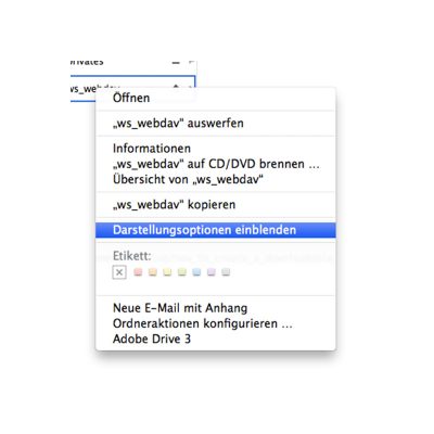 OS X: Darstellungsoptionenn einblenden OS X: Darstellungsoptionenn einblenden