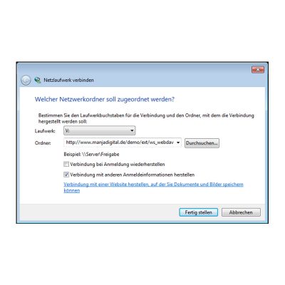 WebDAV verwenden: Windows Vista/7 WebDAV verwenden: Windows Vista/7