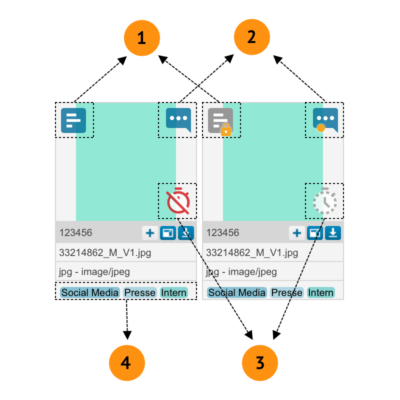 Info-Markierungen-und-Tags Icons and status flags